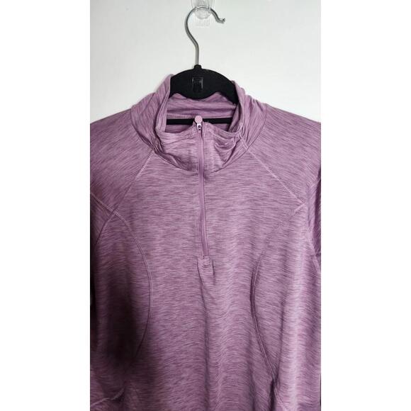 Apana Quarter Zip  Long Sleeve Purple Pullover Yoga Jacket Size L - Picture 2 of 6